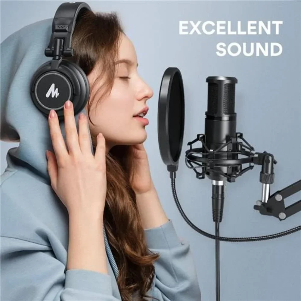 XLRCondenser Microphone,Professional Cardioid Studio Recording Mic for Streaming